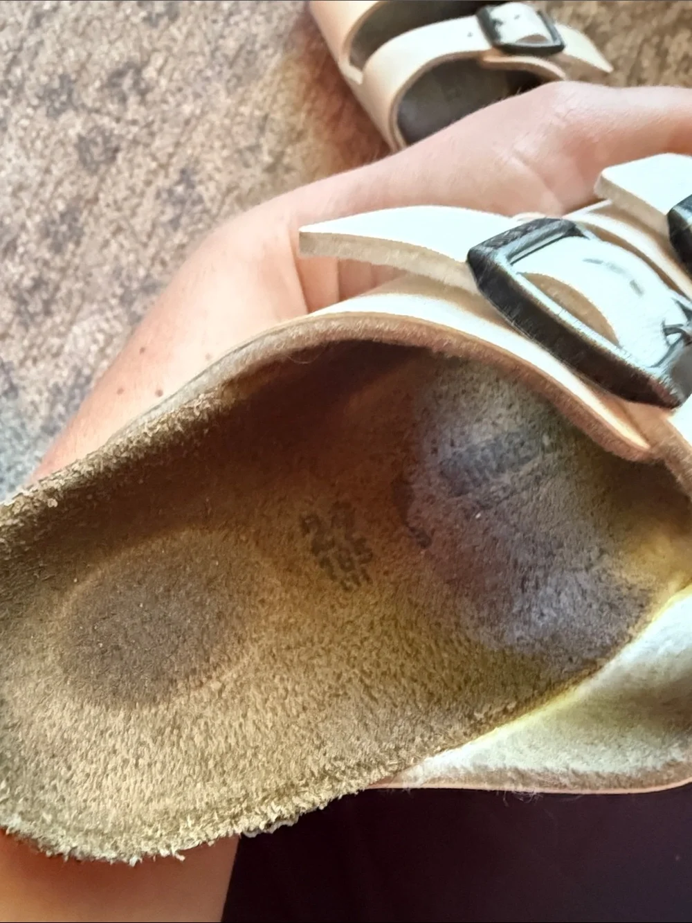 Birkenstock Kids Cream Double-Buckle Slide Sandals